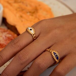 Adjustable Evil Eye Ring